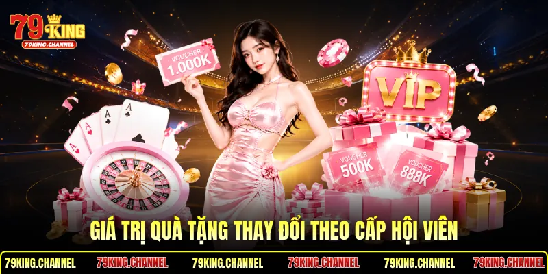 Giá trị quà tặng thay đổi theo cấp hội viên
